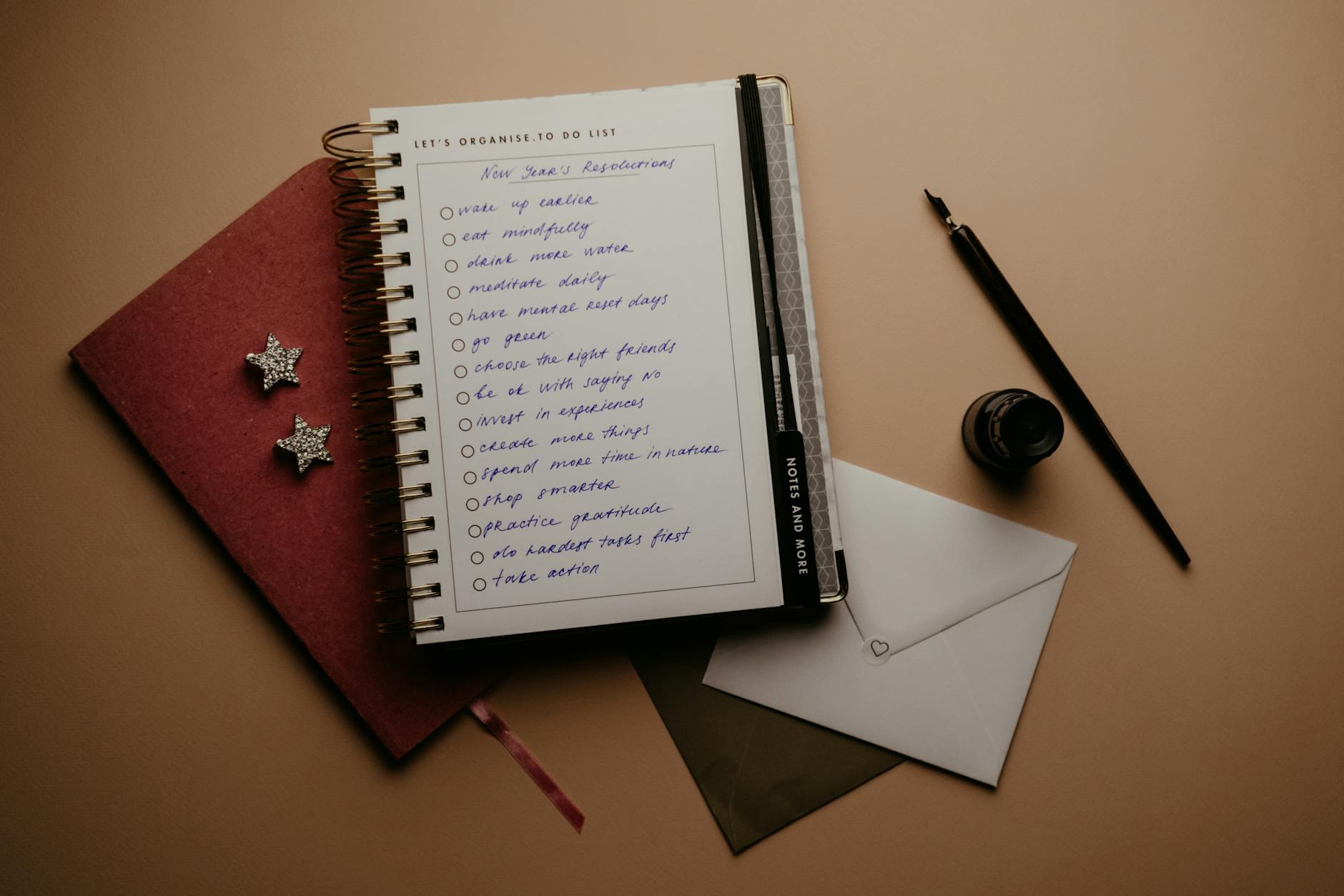 white notebook on the table